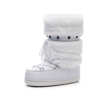 Bottes de neige fourrées femme mi-mollet