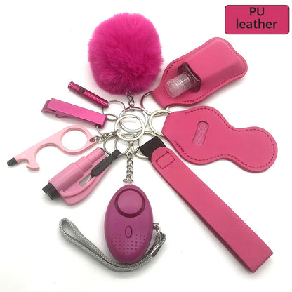 Kit porte-clés de sécurité femme 10 pièces avec dragonne