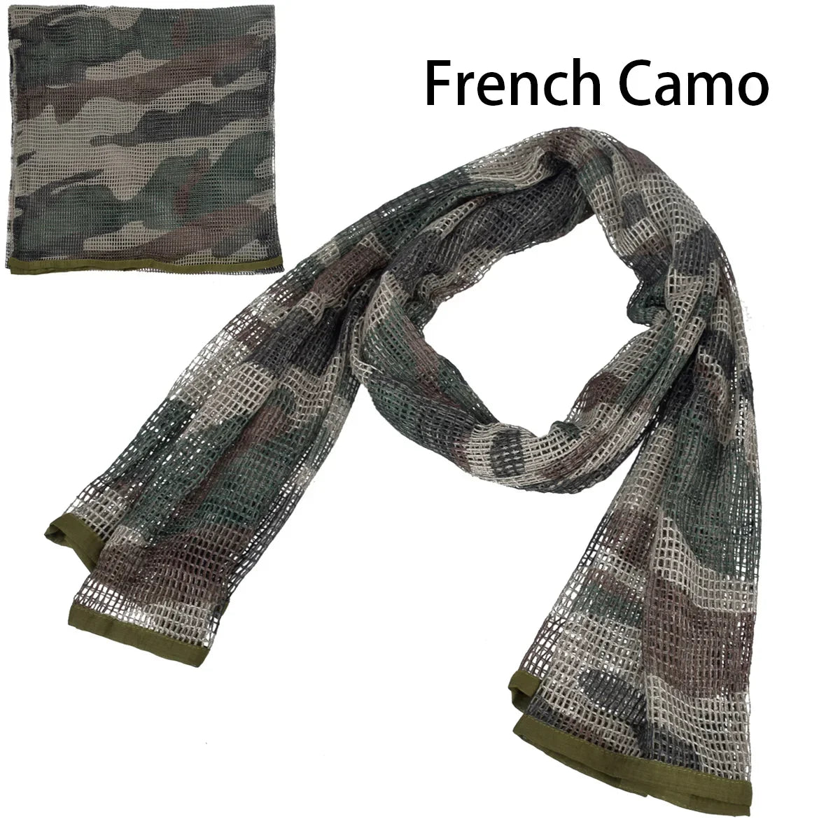 Chèche Tactique Camouflage Filet 190x90cm – Coton/Nylon, Multifonction | Airsoft, Chasse, Randonnée