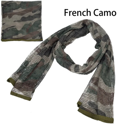 Chèche Tactique Camouflage Filet 190x90cm – Coton/Nylon, Multifonction | Airsoft, Chasse, Randonnée