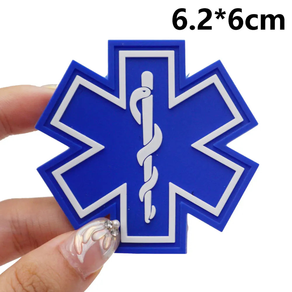 Patches médicaux en PVC Serpent avec Fixation Velcro pour Sacs à Dos et Vêtements Militaires
