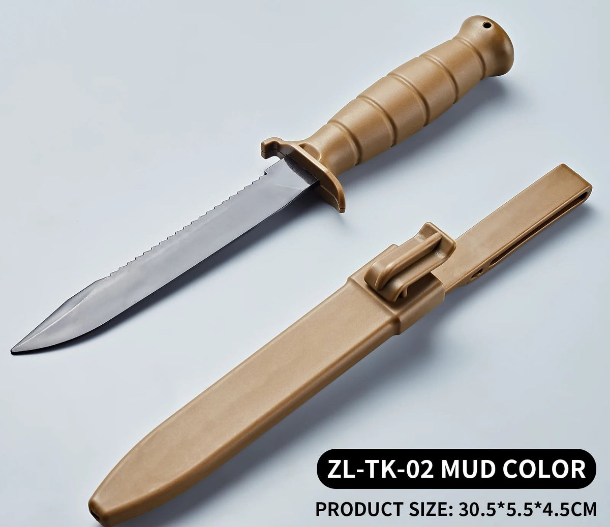 Couteau d’Entraînement Tactique – Lame Souple TPE, Manche Nylon, Fourreau Inclus