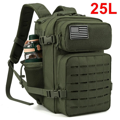 Sac à Dos Tactique Outdoor 25L/45L – Laser Cut MOLLE, Rucksack Polyvalent pour Homme et Femme - BLACKBEARD OUTDOOR INDUSTRIES