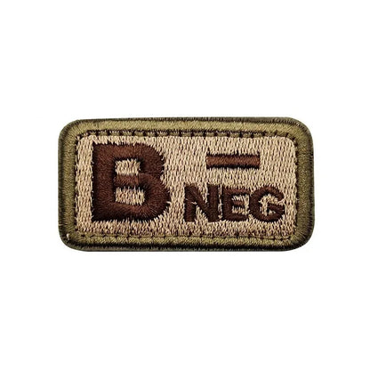 Écusson Groupe Sanguin 2,5 × 5 cm – Patch Tactique Brodé avec Velcro A/B/AB/O Pos-Neg - BLACKBEARD OUTDOOR INDUSTRIES