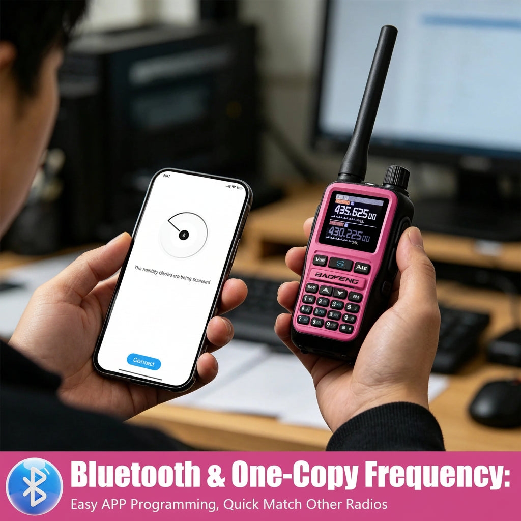 Talkie-Walkie Rose Baofeng U5R Mini – Bluetooth, 999 Canaux, USB-C, IP45