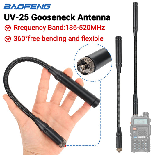 Antenne Gooseneck Tactique Baofeng UV-25 SMA-Femelle VHF/UHF – 5 dBi
