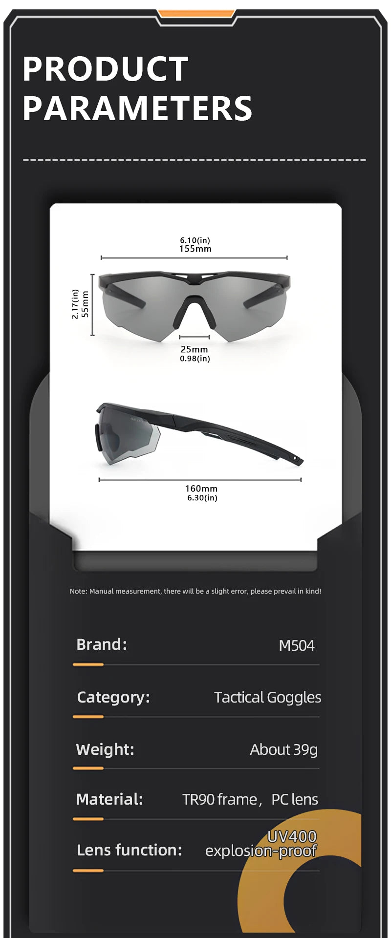 Lunettes Tactiques MYGAGA M504 - BLACKBEARD OUTDOOR INDUSTRIES