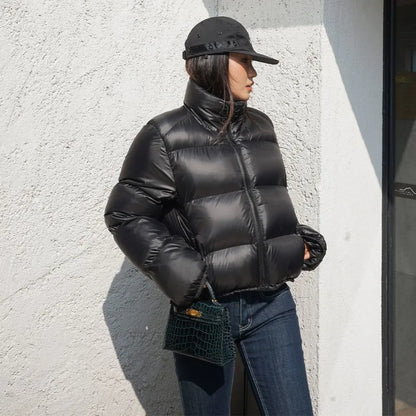 Doudoune courte crop femme, style Y2K
