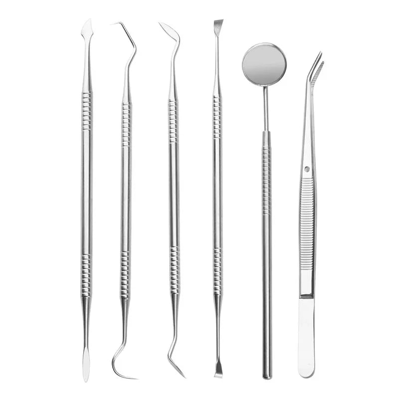 Kit Dentaire Inox – Détartreur, Miroir & Pince Bucco-Dentaire 5 ou 6 Pièces
