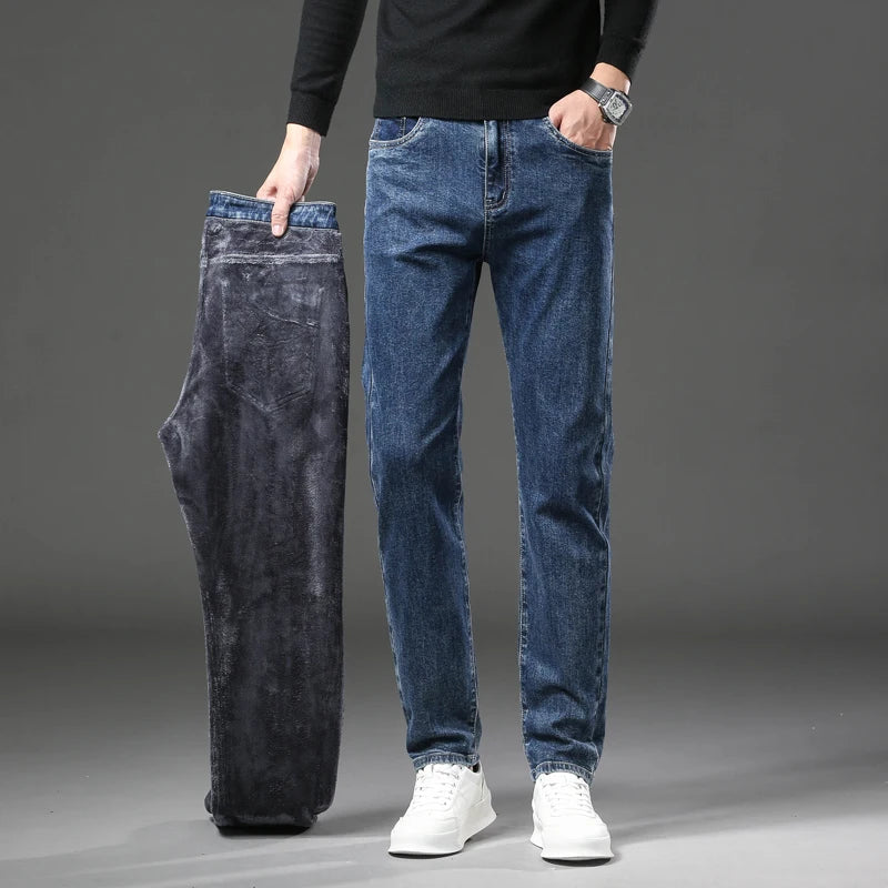 Jeans d'Hiver pour Homme - Coupe Slim Droite, Élastiques, Fleece Intérieur Chaud BLACKBEARD OUTDOOR INDUSTRIES