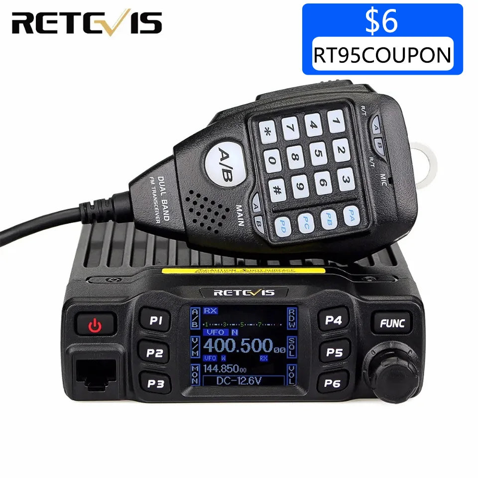 Retevis RT95 – Radio Mobile Bi-Bande VHF/UHF 25W | Transceiver Voiture, Camping, Base Station - BLACKBEARD OUTDOOR INDUSTRIES