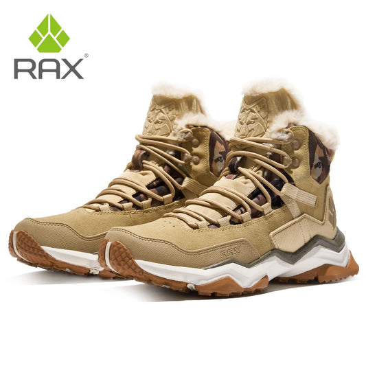 Chaussures Randonnée Montantes Hiver Fourrées Imperméables – Cuir Véritable Semelle Caoutchouc – Unisexe – 39 à 46