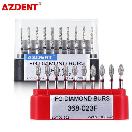 AZDENT Lot de 10 Fraises Dentaires Diamantées Ball Round Type FG 1.6mm – 25mm pour Turbine Haute Vitesse Ma boutique