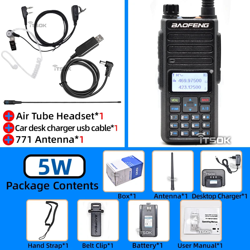 Talkie-Walkie Baofeng DR-1801UV - DMR Longue Portée Dual Band - BLACKBEARD OUTDOOR INDUSTRIES