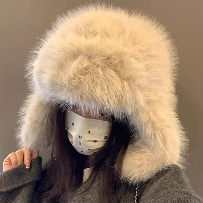Chapka Ushanka Peluche Douce - Oreillettes, Unisexe pour le Ski et l'Hiver