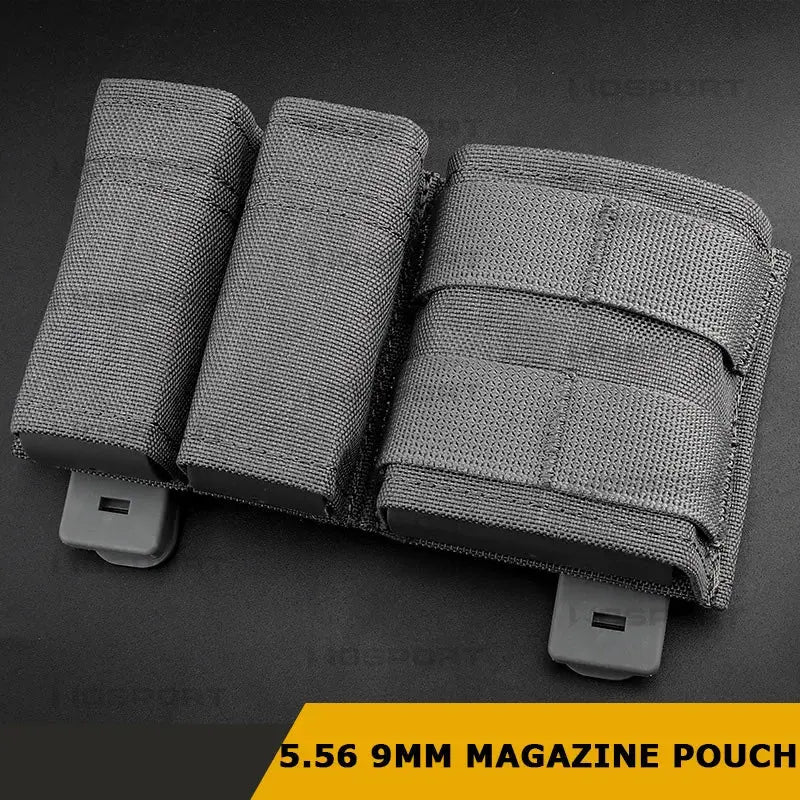 Tactical Outdoor Double Stack Magazine Pouch 5.56 & 9mm – MOLLE Compatible Ma boutique