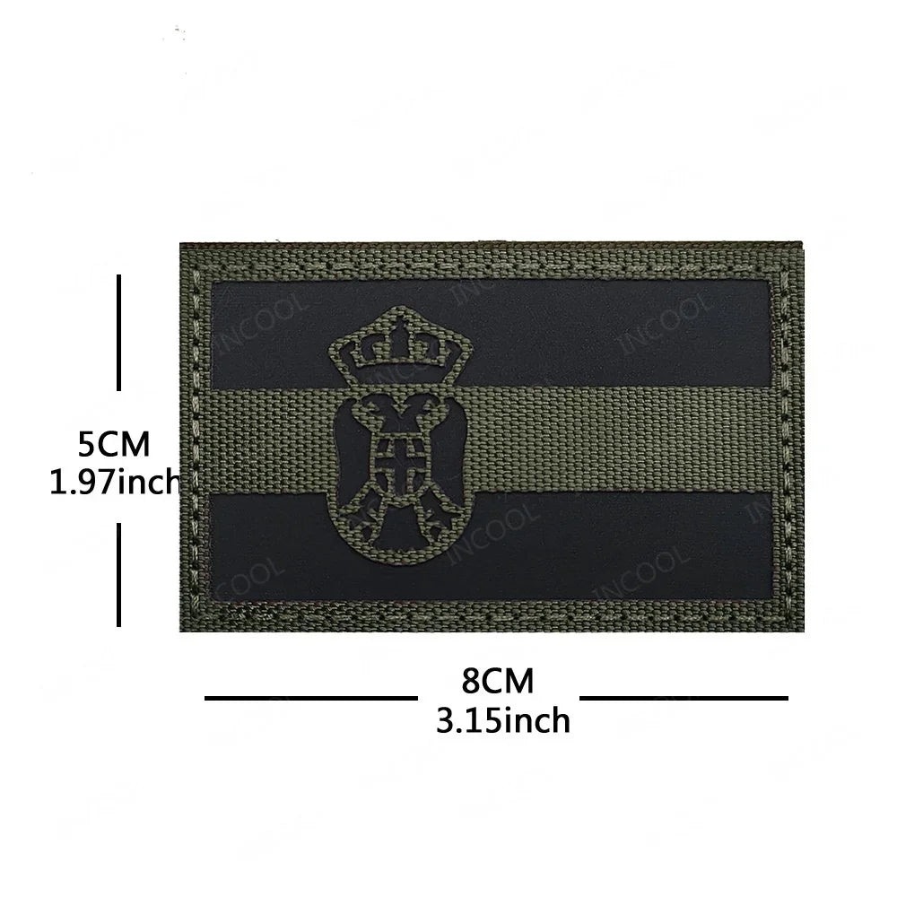 Patch Drapeau Réfléchissant Tactique – Badge Militaire Velcro, 29 Pays, 8x5 cm