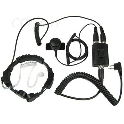 Micro-Gorge Tactique Double PTT – Tube Acoustique Discret Baofeng UV-5R, Kenwood TK, HYT, TYT (K-Plug)