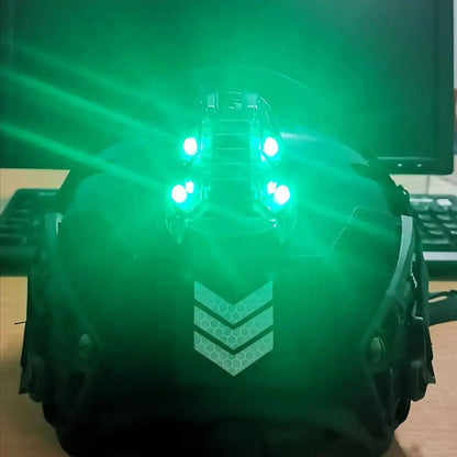 Lampe de Casque Sport – Lumière Stroboscopique Bleu, Vert, Rouge et IR Étanche pour Survie et Signalisation Outdoor Ma boutique