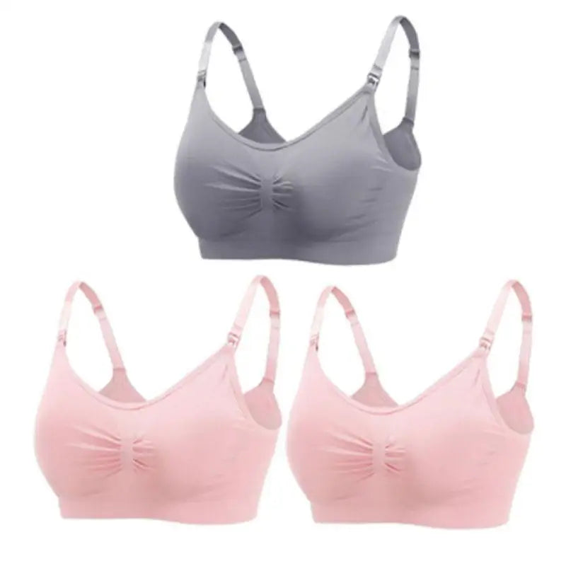 Lot de 3 Soutiens-Gorge d'Allaitement Maternité – Sans Armature, Grande Taille, Respirant