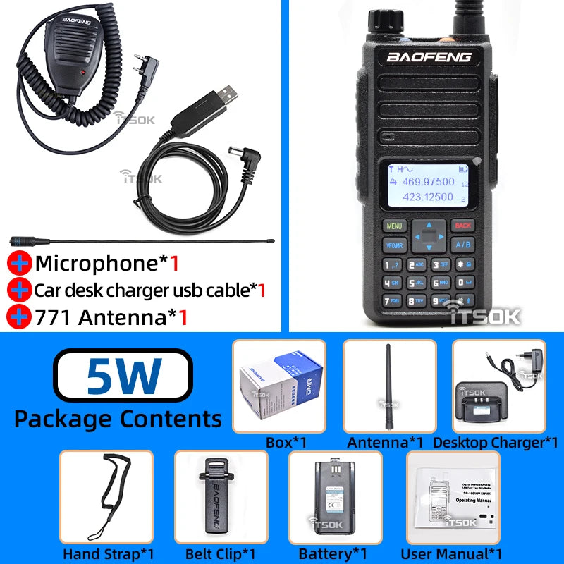 Talkie-Walkie Baofeng DR-1801UV - DMR Longue Portée Dual Band - BLACKBEARD OUTDOOR INDUSTRIES