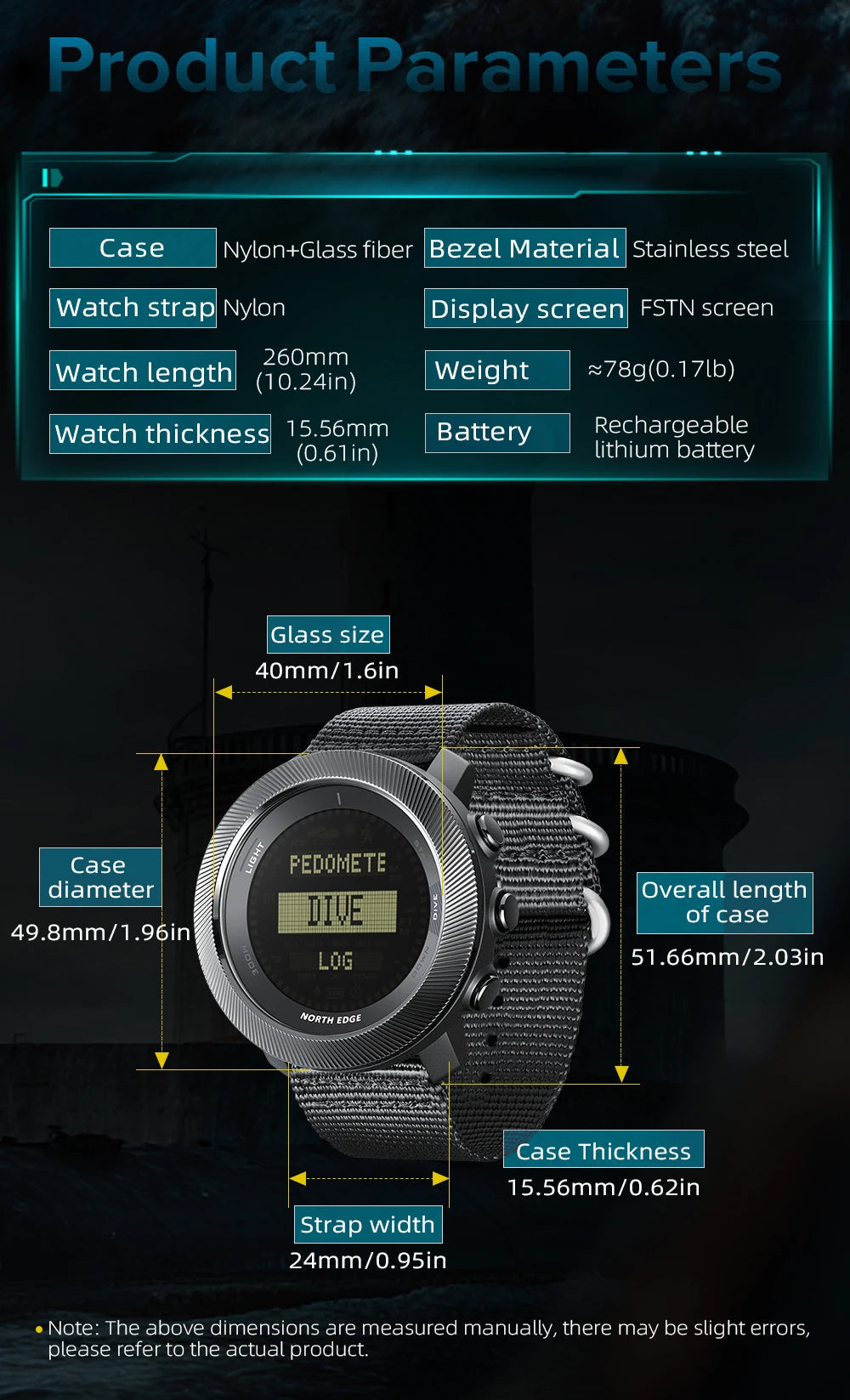 NORTH EDGE APACHE-D Montre Digitale Sportive pour Homme - Montre de Plongée, Outdoor, 100M Étanchéité, Altimètre, Baromètre, Boussole BLACKBEARD OUTDOOR INDUSTRIES