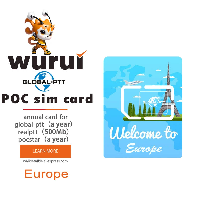 Carte SIM IoT 4G Illimitée – Global PTT Talkie-Walkie Europe (UE, UK, Norvège, Suisse, Serbie)