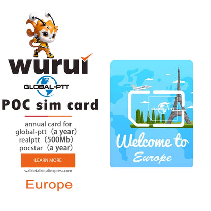 Carte SIM IoT 4G Illimitée – Global PTT Talkie-Walkie Europe (UE, UK, Norvège, Suisse, Serbie)