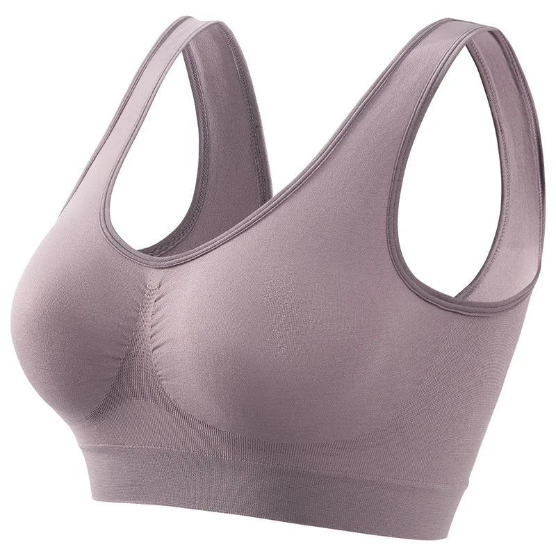 Brassière Sport Femme Sans Armature Grande Taille – Rembourrage Amovible, Sans Couture, Yoga & Running – S à 5XL