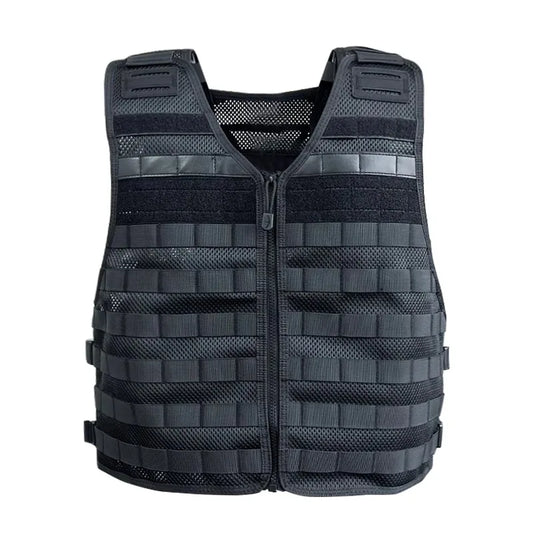 Gilet Tactique Respirant Mesh MOLLE – Détachable Rapide, Protection Complète | Airsoft, Sécurité, Patrouille | Homme