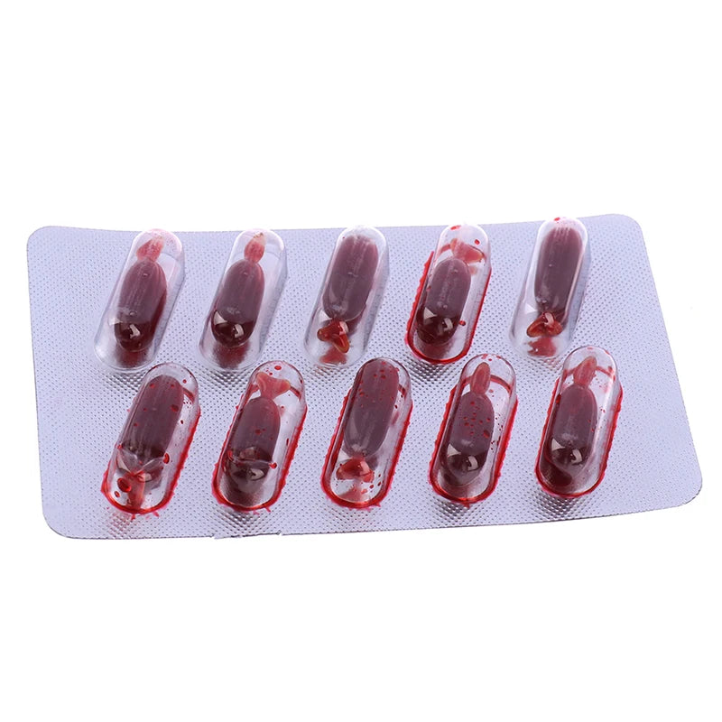 Capsules Faux Sang x10 – Halloween, Cosplay & Simulation Médicale | Comestibles