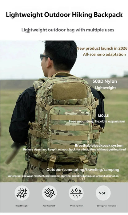 Sac à dos tactique camouflage en nylon pour randonnée