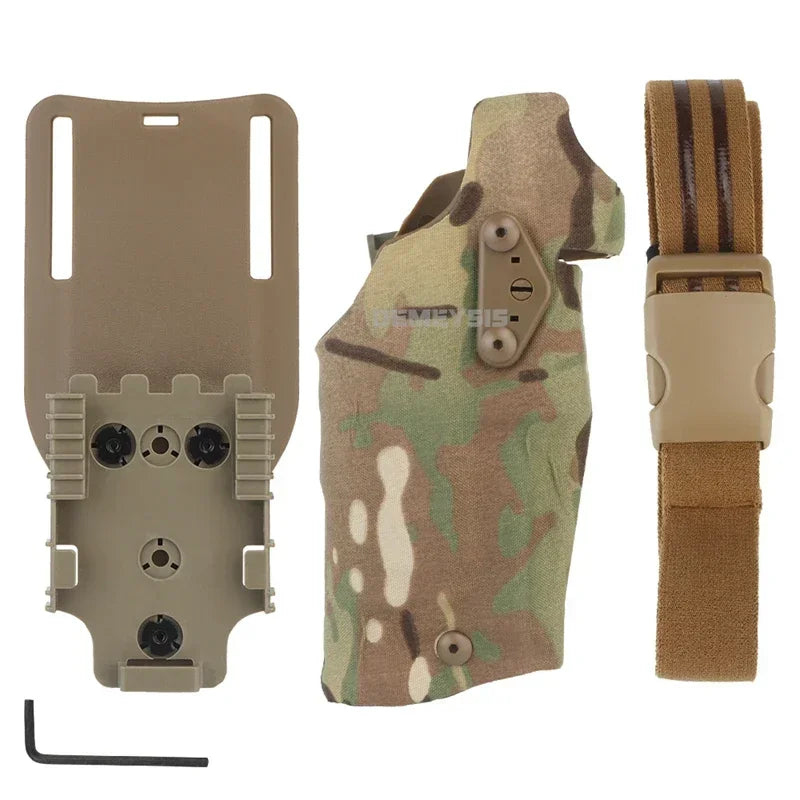 Holster Tactique Glock 17 Gen4 / G19 + X300/X300U – Verrouillage Rapide, Intérieur Floqué, Sangle Cuisse | Droitier | 5 Coloris - BLACKBEARD OUTDOOR INDUSTRIES