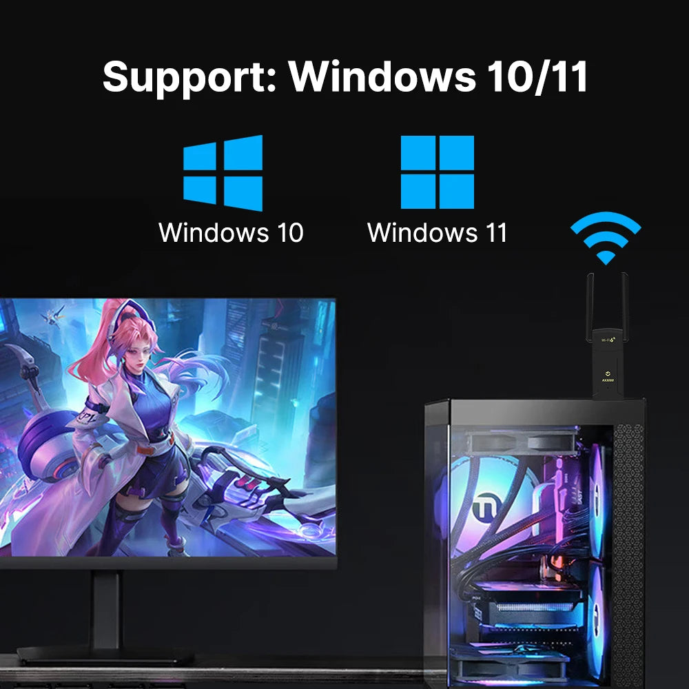 Clé USB WiFi 6E AX3000 & Bluetooth 5.2 – Adaptateur Tri-Bande Ultra Rapide 3000 Mbps | DERAPID DE-AX3000-BT - BLACKBEARD OUTDOOR INDUSTRIES