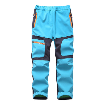 Pantalon Sport Enfant Soft Shell Imperméable Patchwork – Randonnée Escalade – Unisexe – 3 à 14 Ans