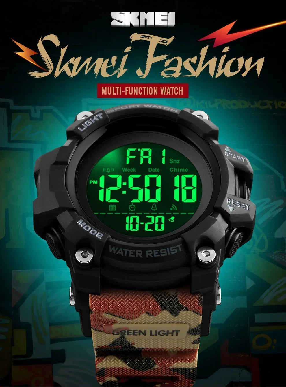 Montre Digitale Sport Homme SKMEI 1384 – Résistante et Multifonction - BLACKBEARD OUTDOOR INDUSTRIES