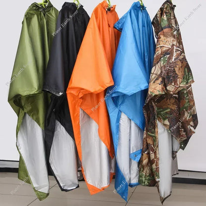 Poncho Pluie 3-en-1 Imperméable — Cape, Bâche & Tapis de Sol | Camouflage, Vert, Orange, Bleu, Noir - BLACKBEARD OUTDOOR INDUSTRIES