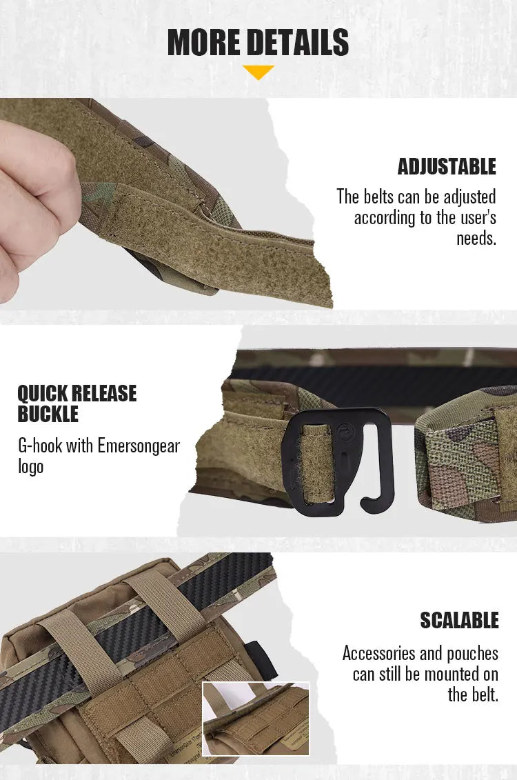 Ceinture Tactique Emersongear ULB – Ultra-Légère et Ultra-Fine pour les Activités Tactiques Ma boutique