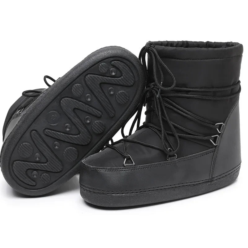 Bottines de neige femme à lacets et doublure douce