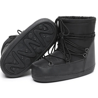 Bottines de neige femme à lacets et doublure douce