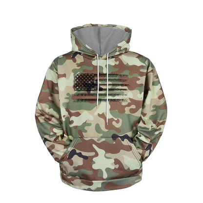 Hoodie Camouflage 3D Drapeau Américain — Sweat à Capuche Patriotique USA Imprimé Homme Femme Enfant - BLACKBEARD OUTDOOR INDUSTRIES