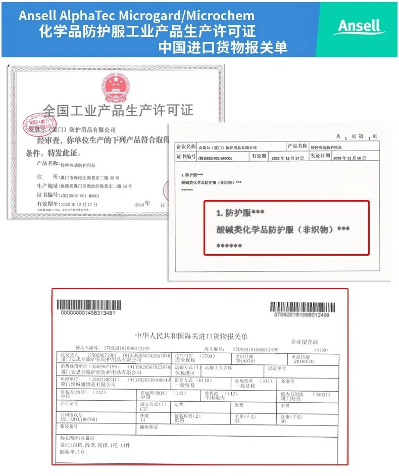 Ansell 5000 - Combinaison de Protection Chimique Haute Résistance - BLACKBEARD OUTDOOR INDUSTRIES