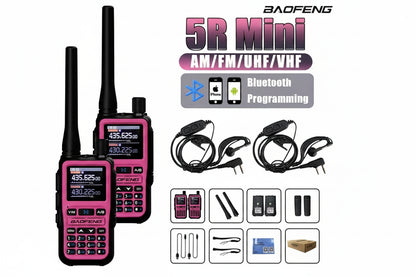 Talkie-Walkie Rose Baofeng U5R Mini – Bluetooth, 999 Canaux, USB-C, IP45