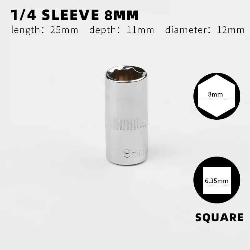 Douille 1/4" Simple – Tailles 4 à 14 mm | Clé à Cliquet, Outil Manuel - BLACKBEARD OUTDOOR INDUSTRIES