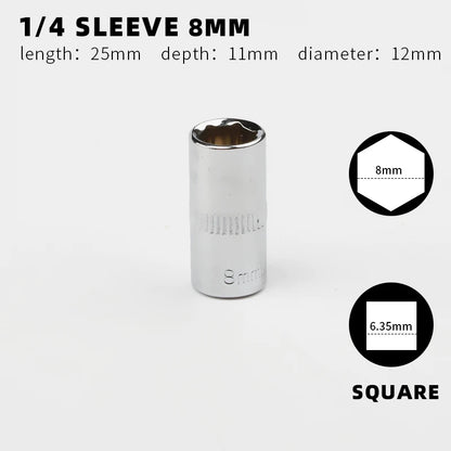 Douille 1/4" Simple – Tailles 4 à 14 mm | Clé à Cliquet, Outil Manuel - BLACKBEARD OUTDOOR INDUSTRIES