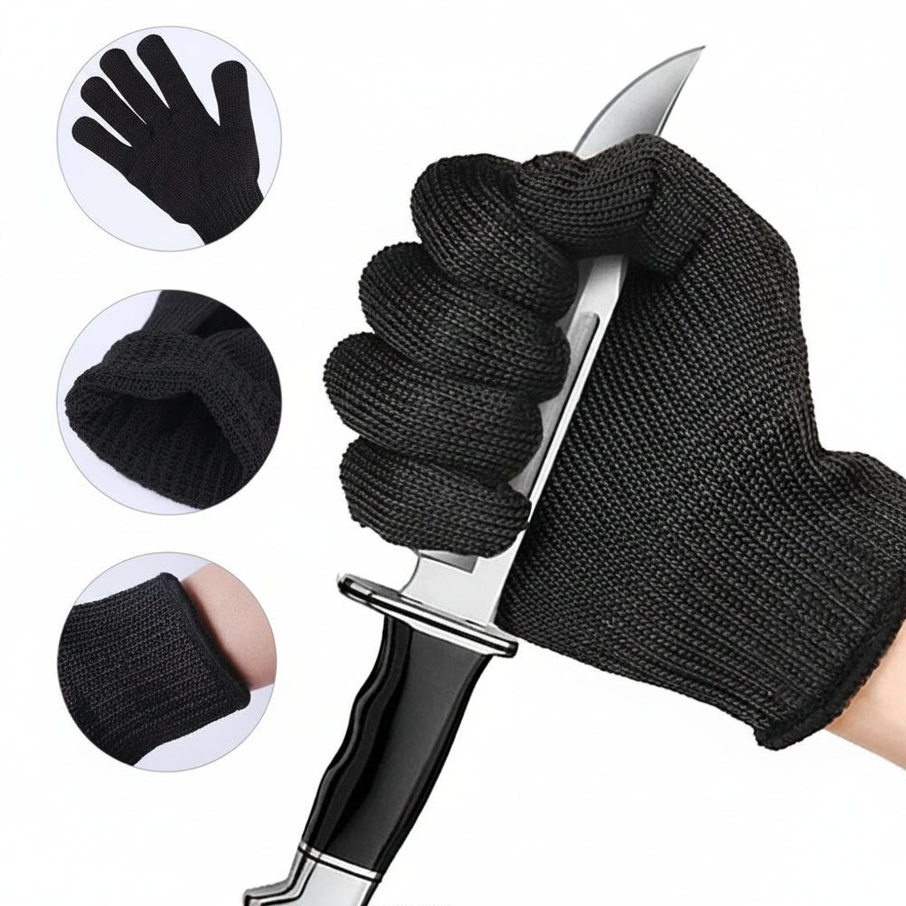 1 paire de gants anti coupures inox & fibre PE – respirants, antidérapants, pour cuisine, boucherie & bricolage - BLACKBEARD OUTDOOR INDUSTRIES