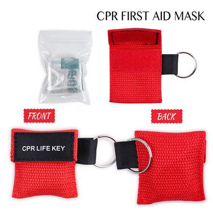 Masques bouche-à-bouche à valve avec pochette porte-clés – Lot de 50
