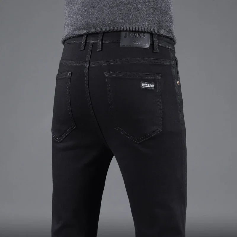 Jeans Slim Pure Black pour Homme - Élasticité, Coupe Droite, Mode Décontractée BLACKBEARD OUTDOOR INDUSTRIES