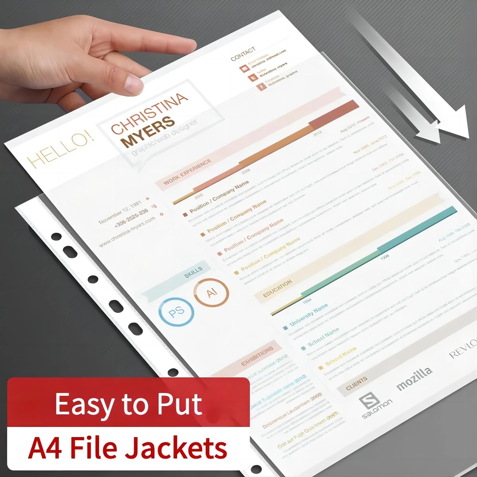 Lot de 100 Pochettes Plastiques A4 – 11 Trous Standard - BLACKBEARD OUTDOOR INDUSTRIES