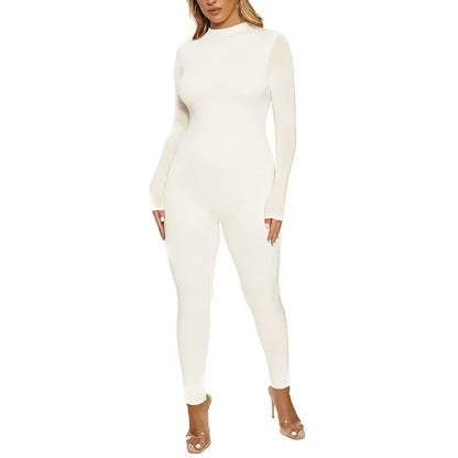 Combinaison Femme Manches Longues Zip – Jumpsuit Slim Sportswear Automne Hiver